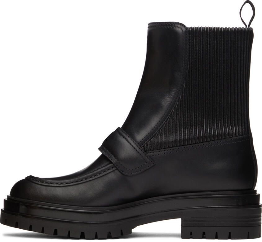 Gianvito Rossi Black Leather Berck Boots - Picture 2