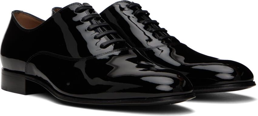 Gianvito Rossi Black Patent Vittorio Vernice Lace-Up Derbys - Picture 2