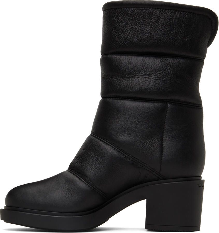 Gianvito Rossi Black Quilted Shearling Ankle Boots