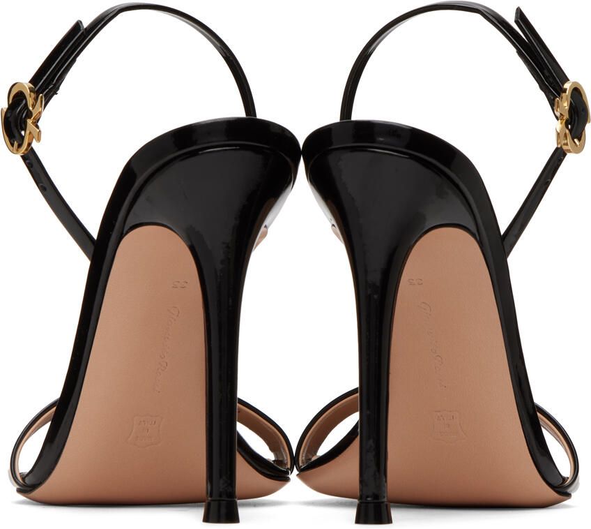 Gianvito Rossi Black Ribbon Stiletto Sandals