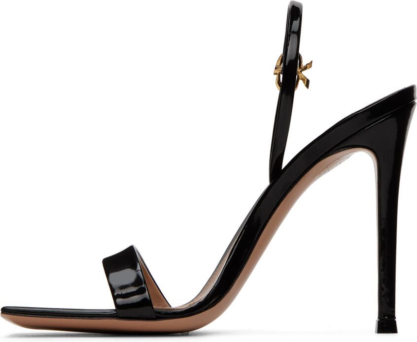 Gianvito Rossi Black Ribbon Stiletto Sandals - Picture 3