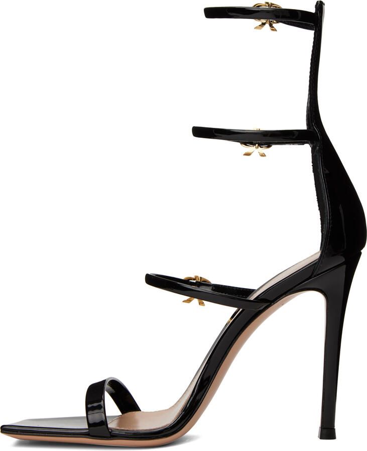 Gianvito Rossi Black Ribbon Uptown 105 Heeled Sandals - Picture 2