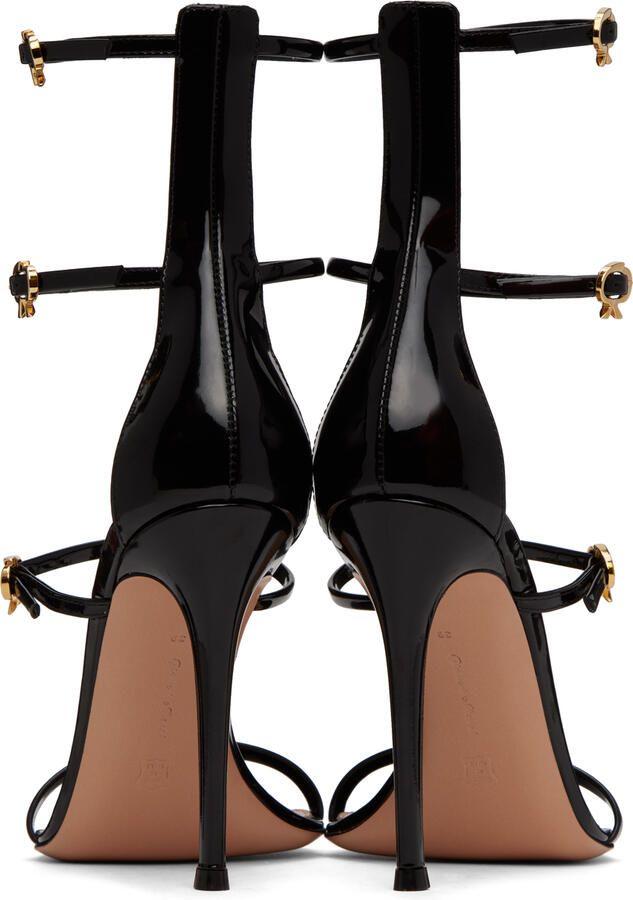 Gianvito Rossi Black Ribbon Uptown Heeled Sandals - Picture 4