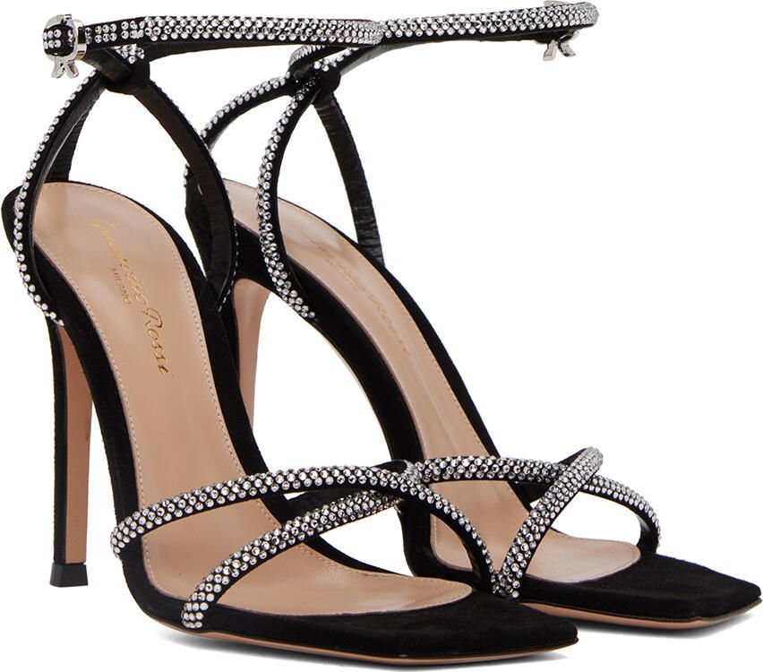 Gianvito Rossi Black Suede Heeled Sandals - Picture 2