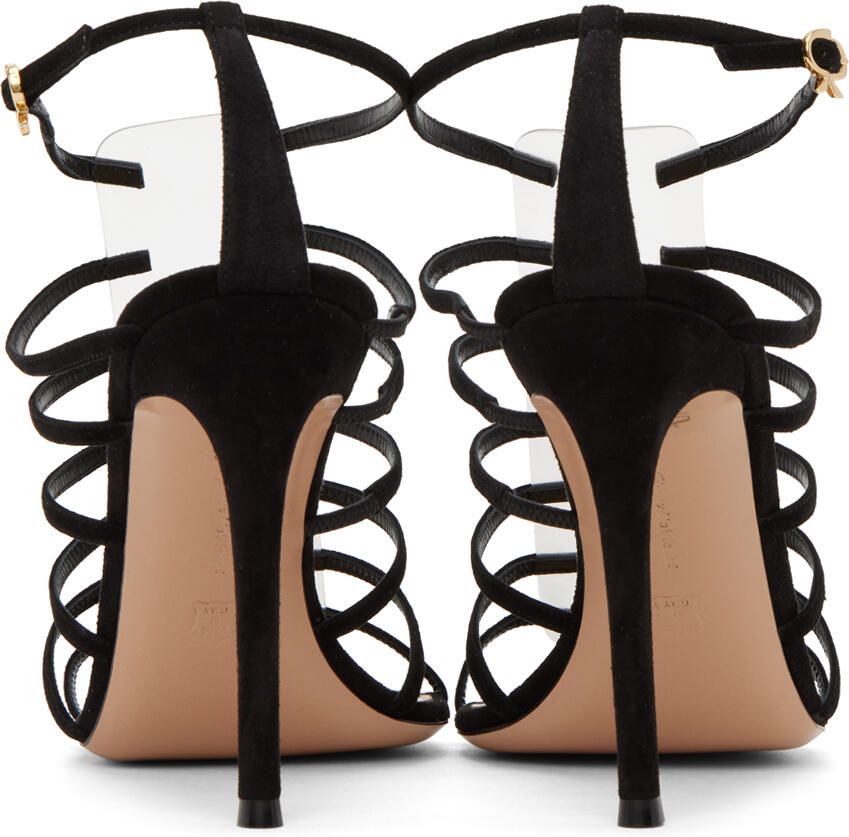 Gianvito Rossi Black Suede Heeled Sandals