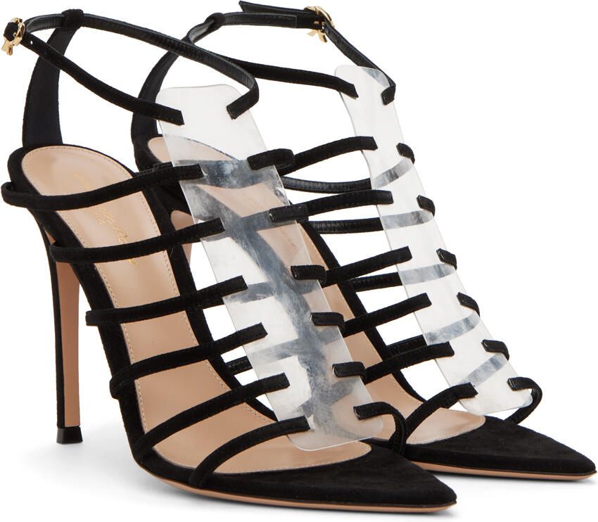 Gianvito Rossi Black Suede Heeled Sandals - Picture 2