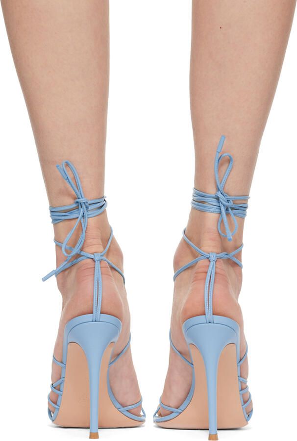 Gianvito Rossi Blue Sylvie Heeled Sandals - Picture 5