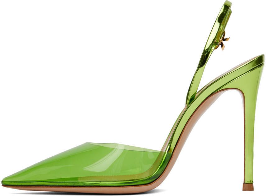 Gianvito Rossi Green Ribbon D'Orsay Heels - Picture 3
