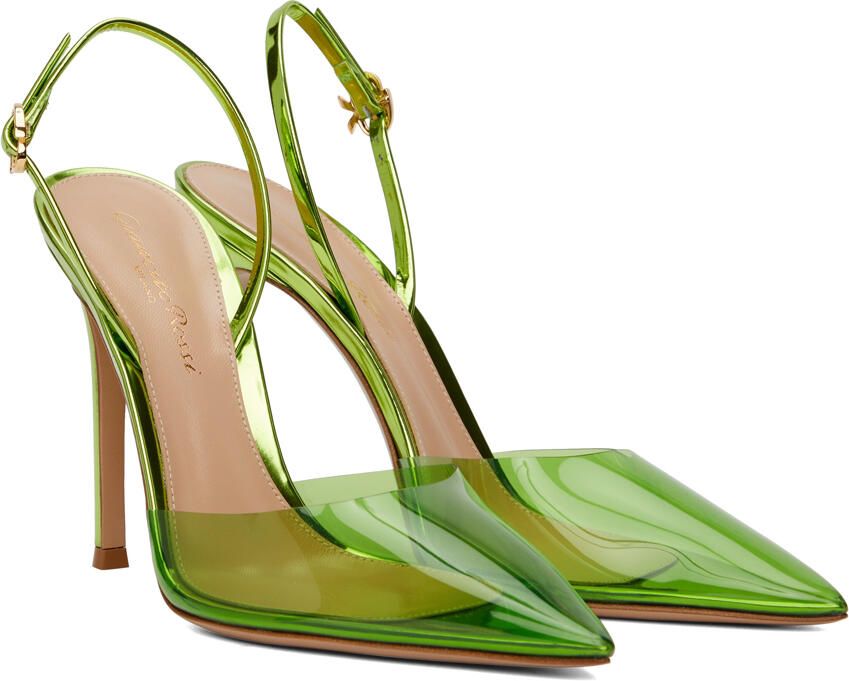 Gianvito Rossi Green Ribbon D'Orsay Heels - Picture 2