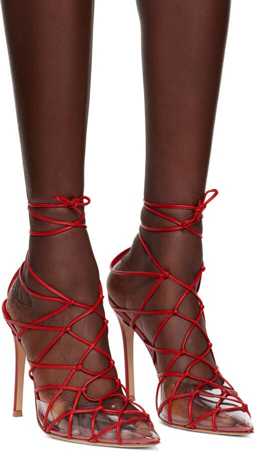 Gianvito Rossi Red Miria Heels - Picture 2