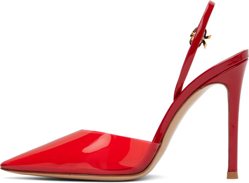 Gianvito Rossi Red Ribbon D'Orsay Heels - Picture 3