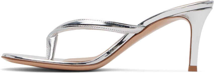 Gianvito Rossi Silver Calypso Heeled Sandals - Picture 4