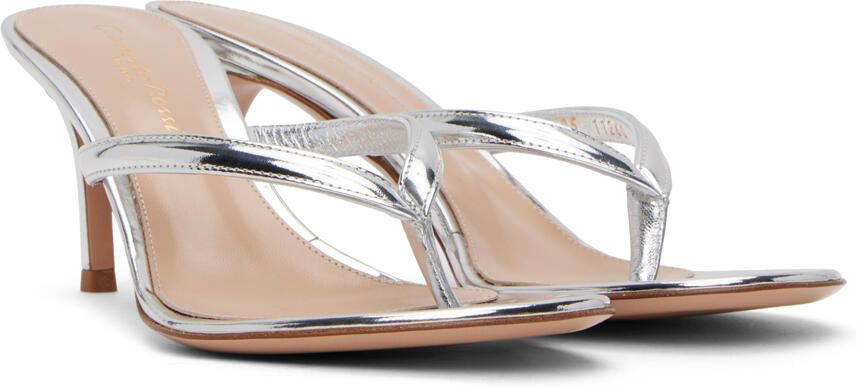 Gianvito Rossi Silver Calypso Heeled Sandals - Picture 2