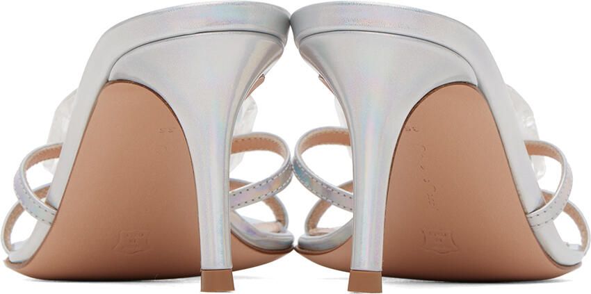 Gianvito Rossi Silver Burma Heeled Sandals
