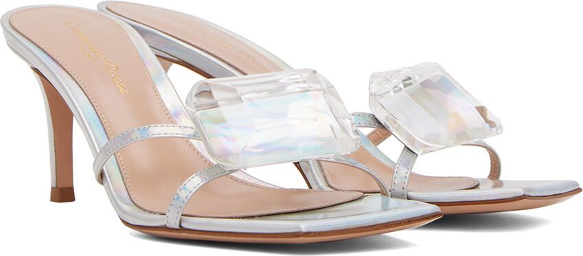 Gianvito Rossi Silver Burma Heeled Sandals - Picture 2