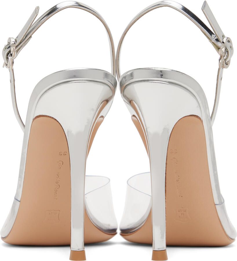 Gianvito Rossi Silver Ribbon D'Orsay 105 Heels