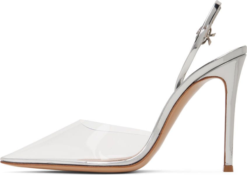 Gianvito Rossi Silver Ribbon D'Orsay 105 Heels - Picture 3