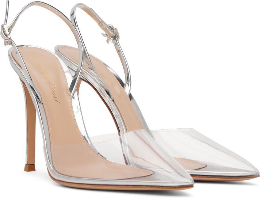 Gianvito Rossi Silver Ribbon D'Orsay 105 Heels - Picture 2