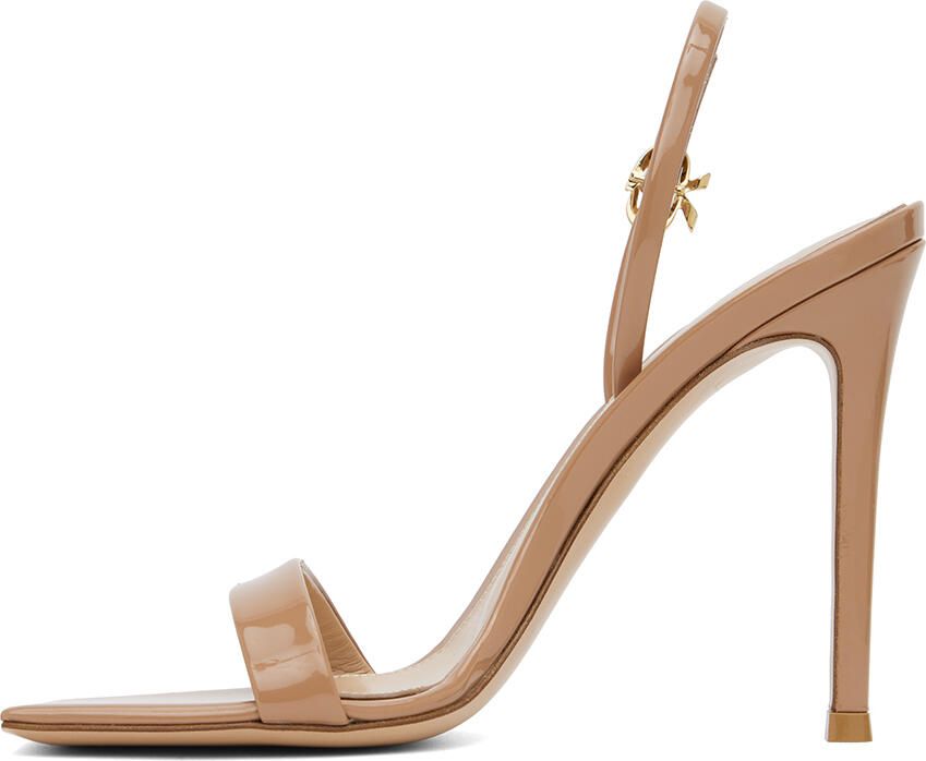 Gianvito Rossi Tan Ribbon Sandals - Picture 3