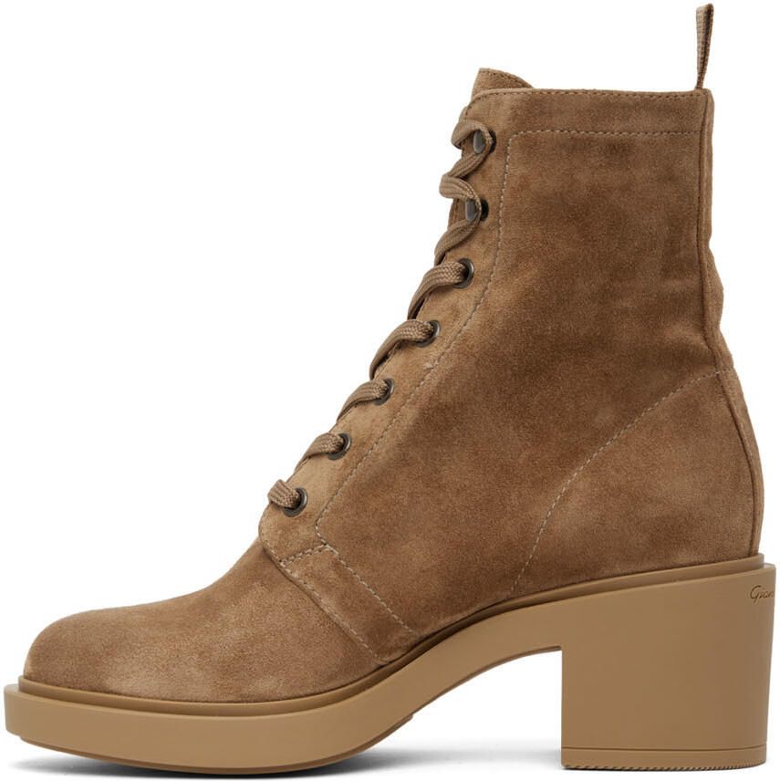 Gianvito Rossi Tan Suede Foster Ankle Boots - Picture 2
