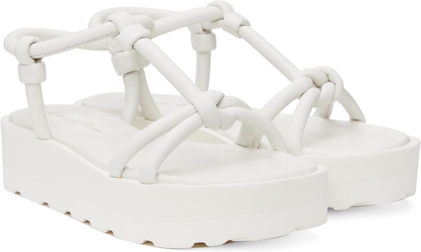 Gianvito Rossi White Marine Flat Sandals - Picture 2