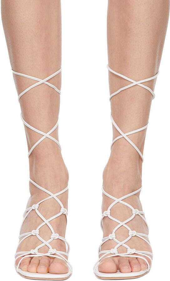 Gianvito Rossi White Nappa Minas Heeled Sandals - Picture 2