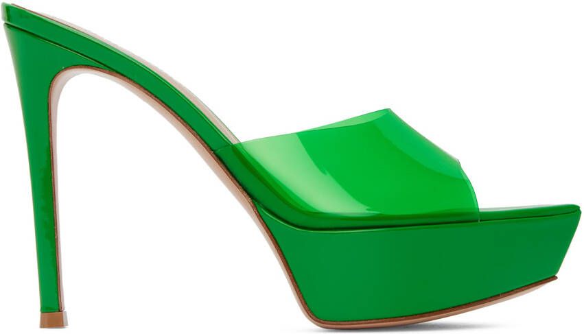 Gianvito Rossi Green Betty Heeled Platform Sandals