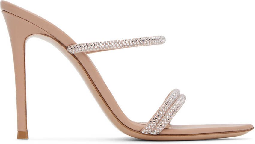 Gianvito Rossi Pink Crystal Heeled Sandals