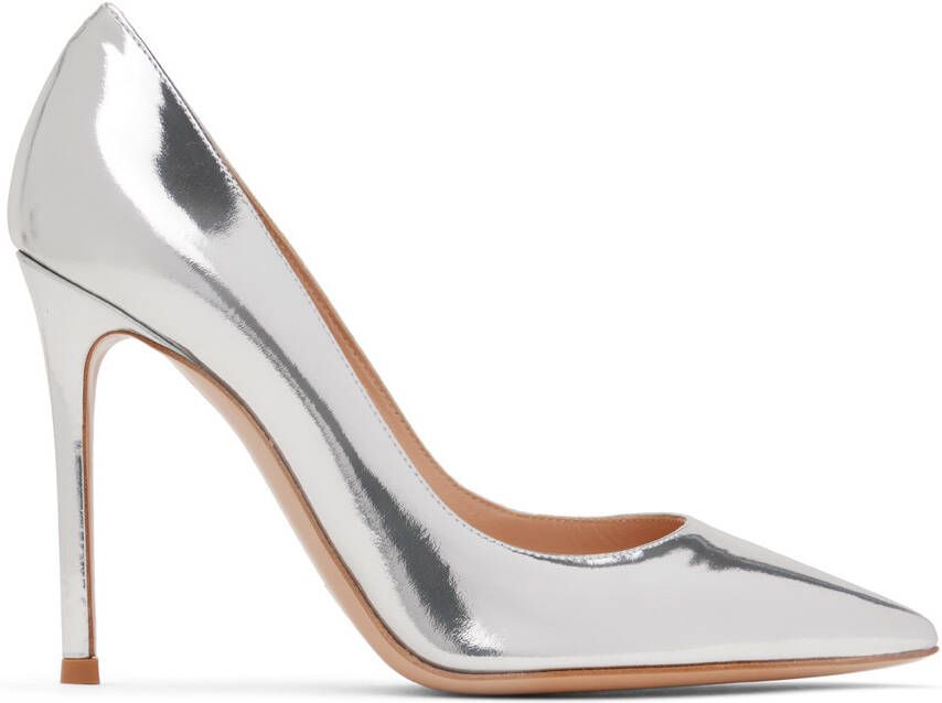 Gianvito Rossi Silver Pointed Heels