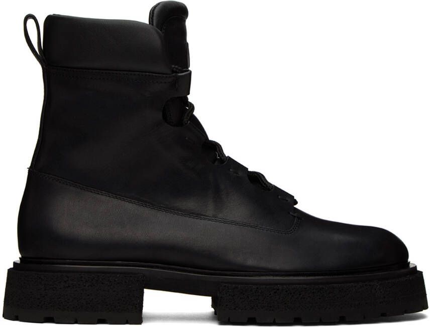 Giorgio Armani Black Embossed Boots