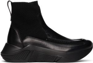 Giorgio Armani Black Paneled Chunky-Soled High-Top Sneakers