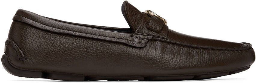 Giorgio Armani Brown Leather Driving Loafers