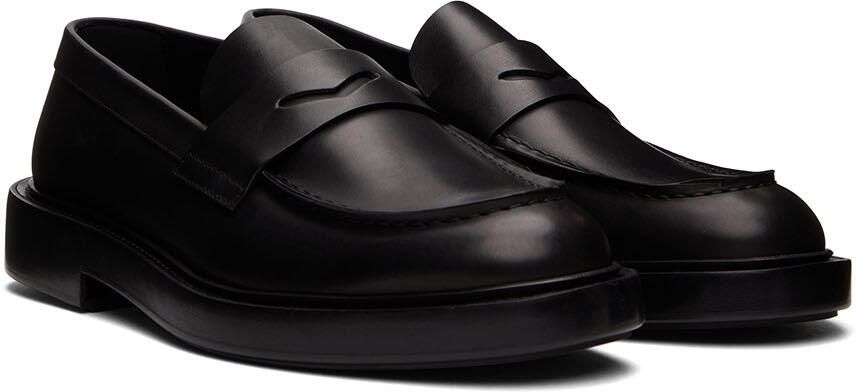 Giorgio Armani Black Leather Loafers - Picture 2