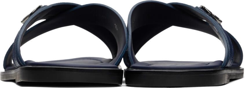 Giorgio Armani Blue Criss-Cross Sandals
