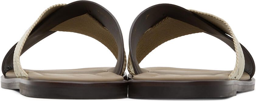 Giorgio Armani Brown & Beige Leather Sandals - Picture 2