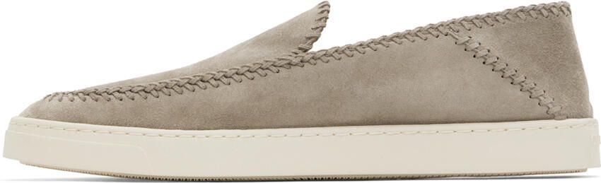 Giorgio Armani Gray Suede Slip-On Sneakers - Picture 4