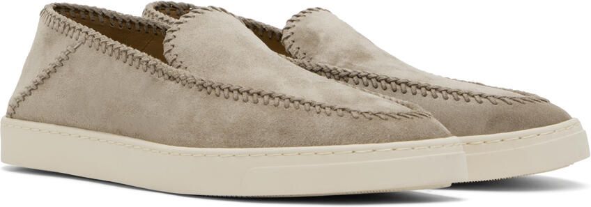 Giorgio Armani Gray Suede Slip-On Sneakers - Picture 2