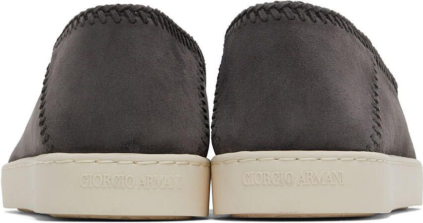 Giorgio Armani Gray Suede Sneakers