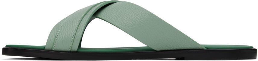Giorgio Armani Green Criss-Cross Sandals - Picture 3