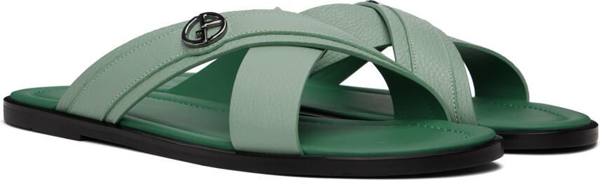 Giorgio Armani Green Criss-Cross Sandals - Picture 2