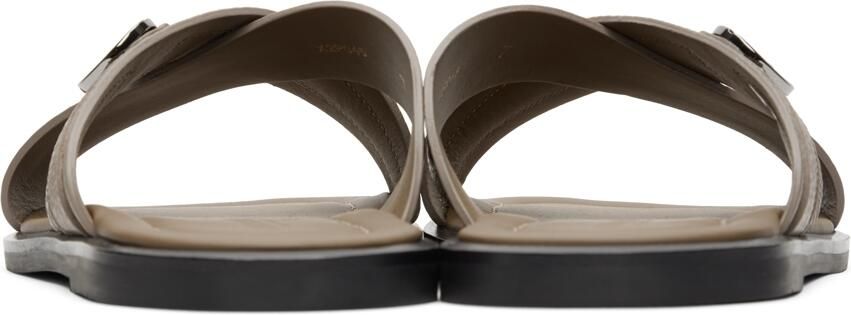 Giorgio Armani Taupe Leather Sandals