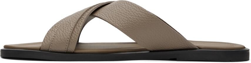 Giorgio Armani Taupe Leather Sandals - Picture 4