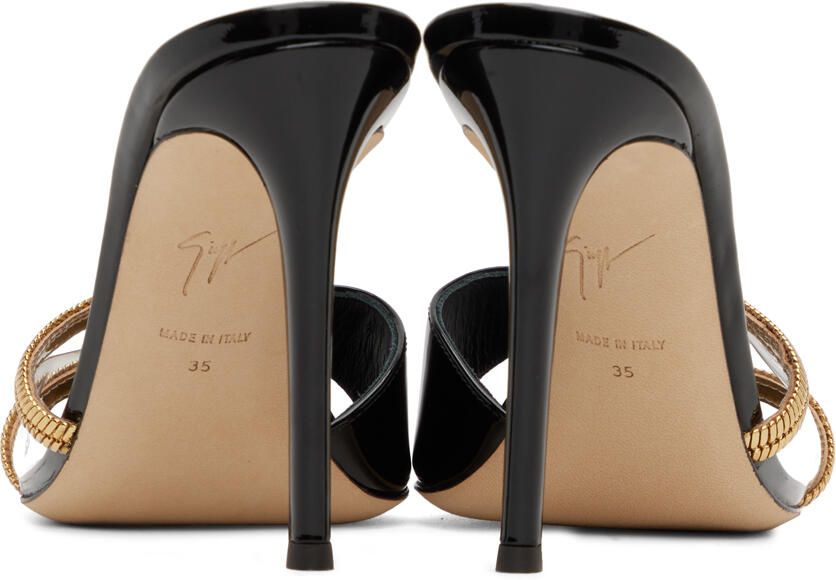 Giuseppe Zanotti Black Chain 105 Heeled Sandals