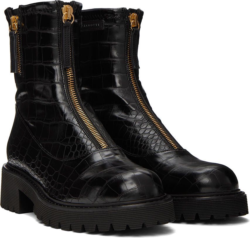 Giuseppe Zanotti Black GZ Alexa Faux-Leather Ankle Boots