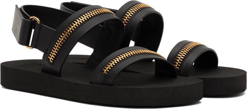 Giuseppe Zanotti Black Zip Sandals - Picture 2