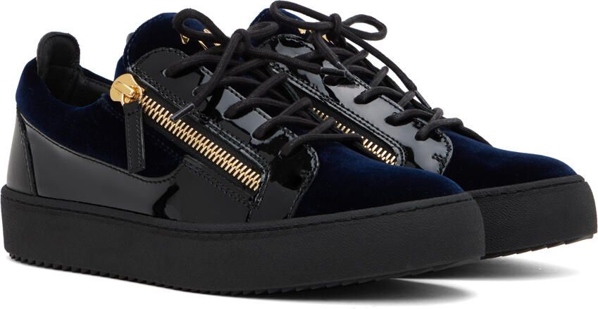 Giuseppe Zanotti Navy & Black Frankie Sneakers - Picture 2
