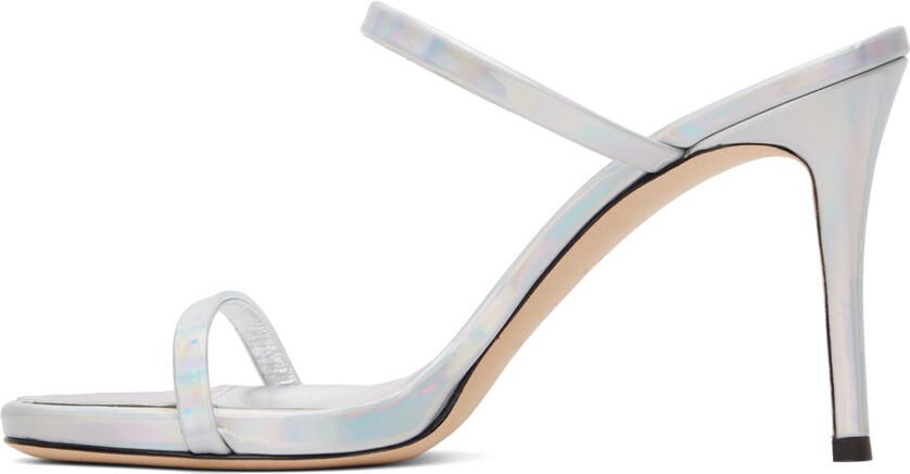 Giuseppe Zanotti Silver Double Strap Heeled Sandals - Picture 3