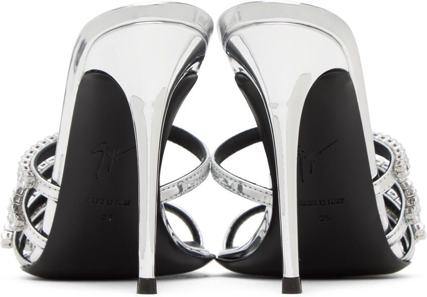 Giuseppe Zanotti Silver Intriigo Heeled Sandals