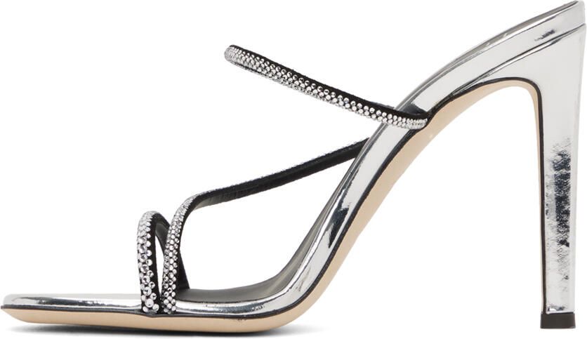 Giuseppe Zanotti Silver Julianne Mules - Picture 3