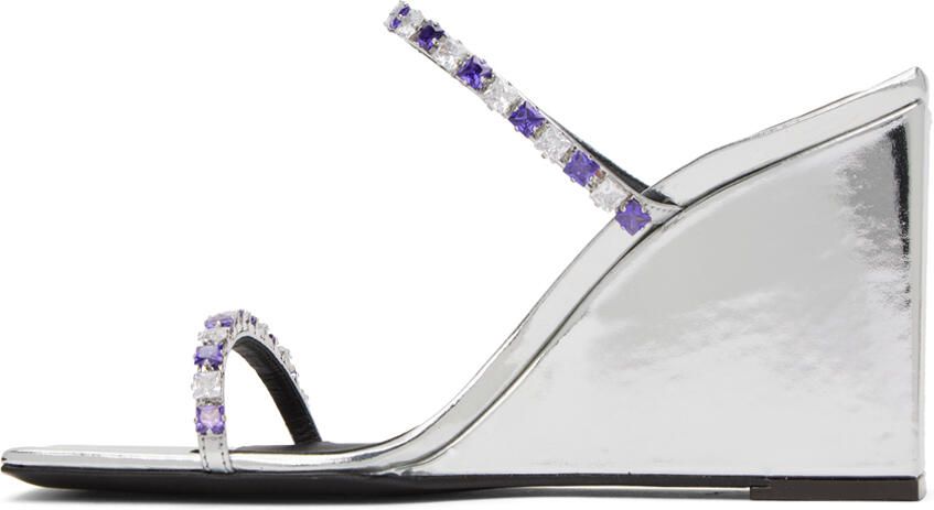 Giuseppe Zanotti Silver Shangay Heeled Sandals - Picture 2